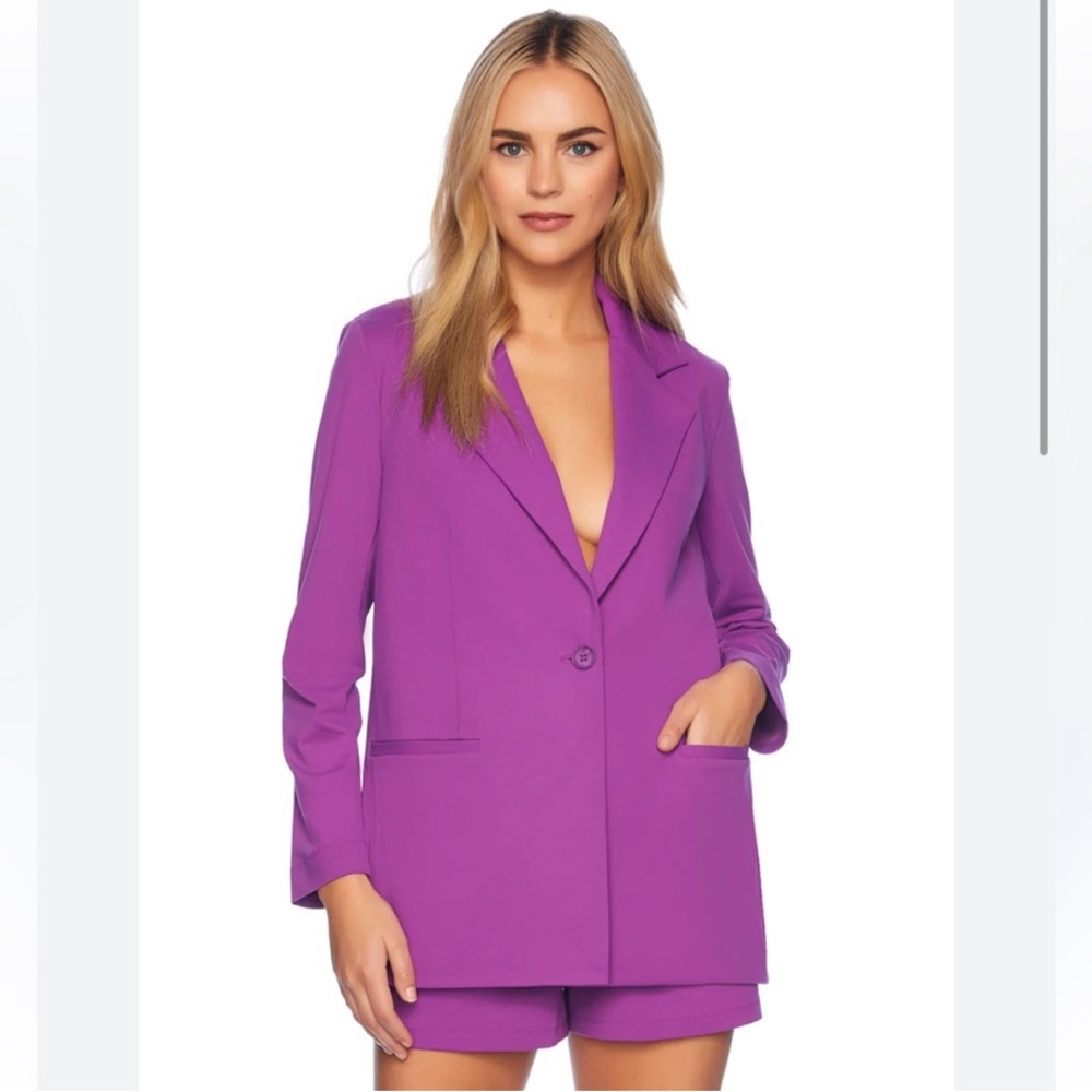Susana Monaco Purple Blazer Shorts Set